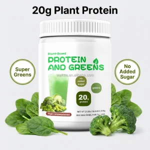 Wholesale Organic Greens Vegan Protein Powder 20g Plant Based Protein Shake Unsweetened Superfood for Daily Gut Health Diet