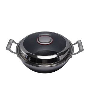 High Capacity Stainless Steel Wok Non-Stick Honeycomb Design for Gas Stove Chinese Style Restaurants Hotels Kitchen Cookware