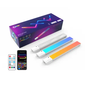 Banqcn Room Decoration Creative Smart Home DIY Geometry Splicing WIFI Music Sync Rgbic Color Changing Gaming Wall Lighting bar