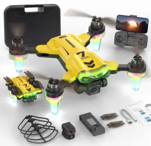 Dron dobrável RC Fotografia aérea em alta definição Longa duração da bateria Brinquedo Aeronave controlada remotamente Motor sem escovas 2.4G Quadcopter FPV Brinquedo RC Brinquedo para crianças