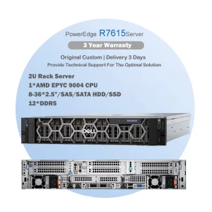 Customize Dells EMC PowerEdge AMD Processor EPYC 9004 96 Core R7615 R7625 2U Virtualization Rack Server in Stock