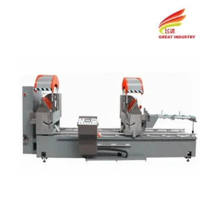 Sierra de corte para puerta de garaje, sierra de inglete de doble cabezal CNC, sierra digital para corte de aluminio, máquina de corte a entalla de perfil de aluminio