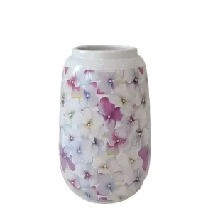 ODM Watercolor Hydrangea Pattern White Ceramic Vase Exporter, Company