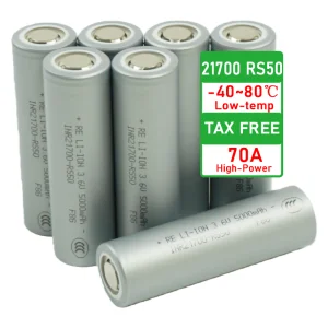 Low-temp -40°C High Rate 70A 3.7V 5000mah INR21700 RS50 Rechargeable Cylindrical Cell Li Ion Lithium Ion 21700 Battery