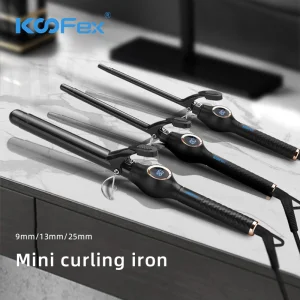 Professional LCD Display Electric Curling Iron Rapid Heating 450F Ceramic Tourmaline Coating Barrel Hair Curler//