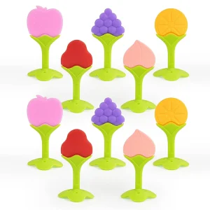Novo Chegada Brinquedo de Dentição em Silicone de Grau Alimentar em Forma de Fruta Sensório Livre de BPA Brinquedos de Dentição Macios para Bebês