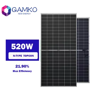 520W Todos os Módulos Solares Pretos Mono Estéticos para Telhados Residenciais de Alta Eficiência Acima de 21%