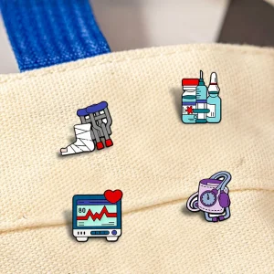 Wholesale Cute Medical Enamel Pin Stethoscope Metal Badge Custom Nursing Lapel Pin for Backpacks Fashion Jewelry