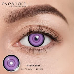MYSTICRING Purple Contact Lenses 14.5mm Base Curve 8.5mm 38%Water Yearly Disposal CE ISO Certified Model MR