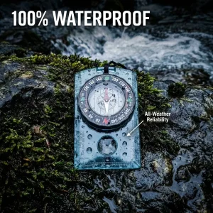 Anti-Magnetic Emergency Waterproof Compass Adjustable Declination Portable Mapping Rotating Bezel Mountain Expedition Land