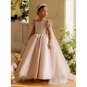 Pink Satin Flower Girl