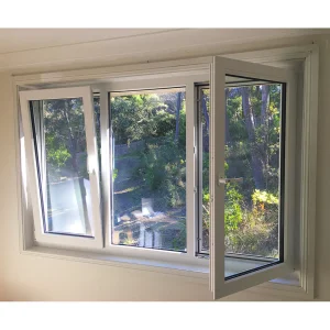 High Energy Efficient White Upvc Window Customized Large View Double Glazed Window Tilt and Turn Pvc Windows