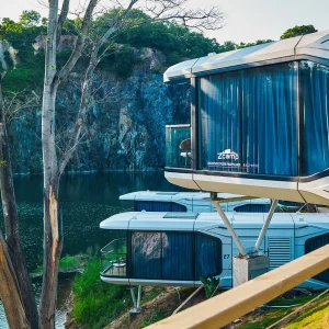 Elderly Friendly Space Capsule with Ergonomic Support Features for Accessible Capsule Hotel or Senior Living Capsule House