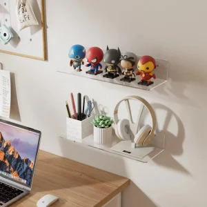 4mm Thick Acrylic Bathroom Wall Shelf Floating Storage Rack