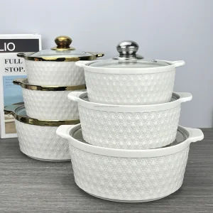 Modern Ceramic Soup &amp; Stock Pot with Lid Factory Direct Kitchen Cookware Sets