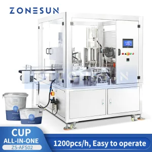Zonesun Zs-Afs02 Automatic Rotary Paste Liquid Plastic Cup Filling Sealing Machine