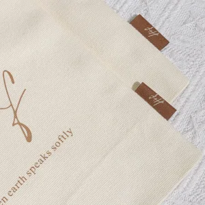 Stylish Custom Logo Canvas Drawstring Bags
