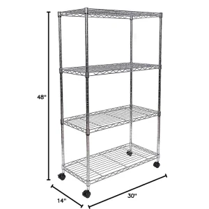 Colombia Pharmaceutical 4-Tier Chrome Metal Movable Commercial Racks