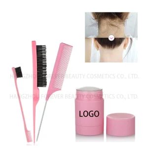 Long-lasting Smoothing Hair Wax Stick Rat Tail Comb Edge Brush Hair Brushes Hair Styling Tool Set Custom Logo