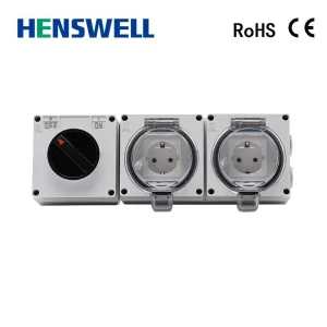 16A IP66 Tomada dupla à prova d'água com interruptor