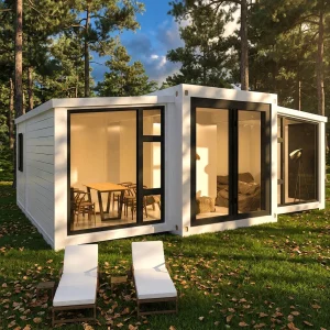 20FT 40FT Modular Prefab Expandable Container House with Bedrooms Bathroom Living Room-Modern Outdoor Villa