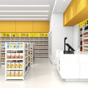 Supermarket Rack Double-Sided Display Shelf for Small Retail Stores