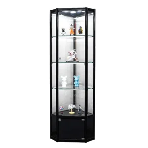 Factory Customization Corner Cabinet in Black/Gold/Silver with Lock/Light and Detachable Layer Board Made of Wood/Metal/Glass/Acrylic/MDF for Garage Kit Display