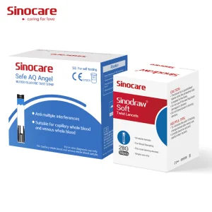 Sinocare Glucometer Blood Smart Sugar Monitor Glucose Meter Kit with Test Strips for Home