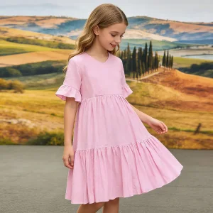 OEM Customizable Short Sleeve Dress for Girls
