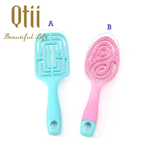 Escova de Cabelo com Ondas Curvas Ventiladas para Massagem Gradiente com Pinos de Nylon Ultra Macios