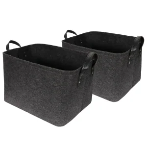 Large Living Room Felt Storage Baskets with Durable Handles for Doha Townhouses