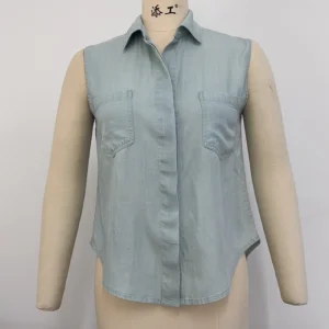 100%Tencel-Lyocell قميص بدون أكمام
