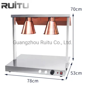 2 Tank Copper Stainless Steel Buffet Station Insulation Equipment Carving Light Food Barbecue Steak Pizza Warmer Heat Lamps Insulated Catering Buffet Table Lamp