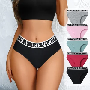 2026 New Custom Logo Plus Sizes Underwear Letter Printing Women Fitness Yoga Seamless Panties