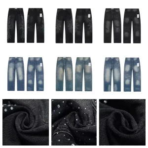 Calças Jeans Masculinas Vintage Lavadas Vale Para Sempre com Acento de Strass