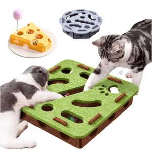 2026 New Cat Toys Interactive Toy Ball Maze Puzzle Game Box Felt Material Interesting Pet Cat Toys 3 Colors