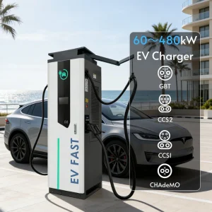 Public 60kw Dual Guns CCS2 Chademo DC EV Charging Station with Ocpp1.6 Carregador De Bateria De Carro