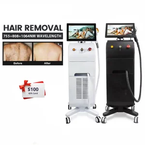 3 Máquina de Depilação Depiladora a Laser profissional Diodo Estética Removedor de Cabelo a Laser Diodo com Resfriamento a Gelo