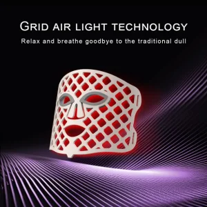 High Irradiance Near Infrared LED Light Therapy Adjustable Frequency LED Mask Silicone for Face Skincare with 470nm 520nm 630nm Infrared Light for Beauty