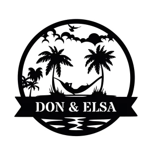 Customized Name Metal Wall Sign Aloha Wall Art for Beach House