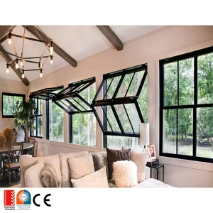 Thermal Break French Sliding UPVC Casement Aluminum Profile Folding Double Glass Window Horizontal Bi Fold Sliding Window