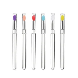 6 Color Transparent Rod Silicone Lip Brush