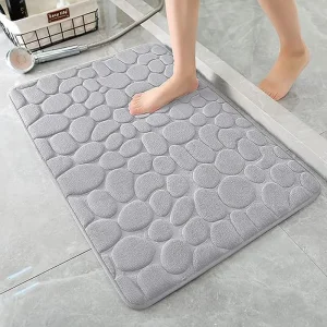 Custom Non Slip Fabric Backing Flannel Memory Foam Bath Mat Set