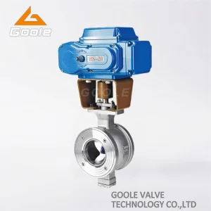 Electric Actuated Wafer Type V Port Segment Control Ball Valve