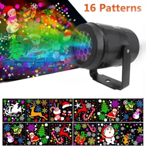 Decoração de Natal para Festa de Fim de Ano Interna Projetor de Luzes LED com Padrões de Floco de Neve a Laser 16