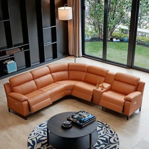 Customised Comfortable Soft Leather Luxury L-Shaped Sectional Living Room Cinema Sofa Couch Modular Recliner Sofa Set Furniture