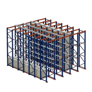 Customizable Cold Rolled Steel Powder Coated Storage Racking Corridor Type Drive-in Racking Shuttle Automated Heavy Duty Racking