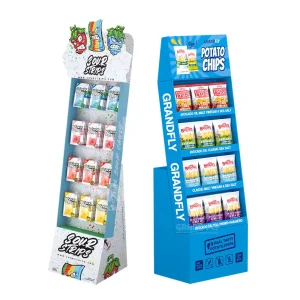 Cardboard Hook Display FSDU POS POP Free Standing Floor Cardboard Pegboard Display Stand Rack with Hooks