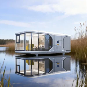 Casa Modular de Cápsula Eficiente em Energia, Tiny Home Pré-fabricada para Vida Sustentável