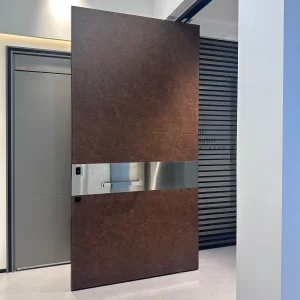 Modern Solid Wood Aluminium Front Door